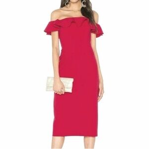 Elegant Off-Shoulder Cocktail Red Dress